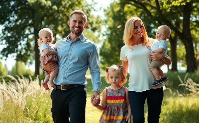 happy family man in nature 400